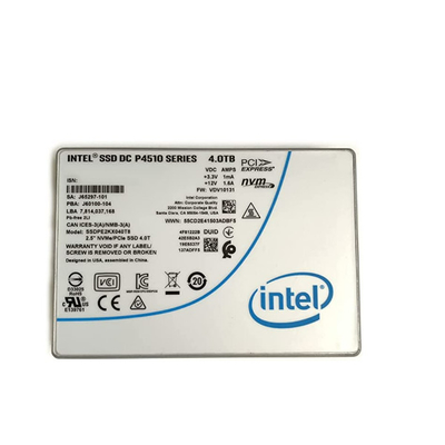 سرورهای Intel 4TB SSD DC P4510 2.5 U.2 NVMe PCIe SSDPE2KX040T8 SSDPE2KX040T801