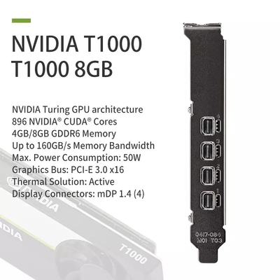 کارت گرافیک GDDR6 Geforce NVIDIA T1000 8GB NVIDIA QUADRO 4GB
