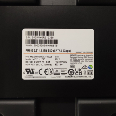 هارد داخلی SATA 6.0 گیگابیت در ثانیه 1.92 ترابایت SSD Samsung PM883 MZ7LH1T9HMLT