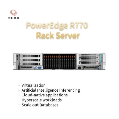 PowerEdge R770 2U دو سوکت سرور قفسه ای پردازنده های Intel Xeon 6