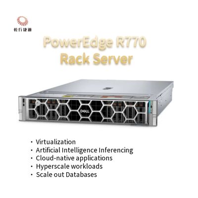 PowerEdge R770 2U دو سوکت سرور قفسه ای پردازنده های Intel Xeon 6