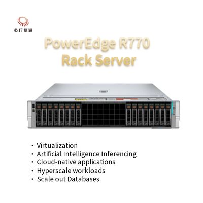 PowerEdge R770 2U دو سوکت سرور قفسه ای پردازنده های Intel Xeon 6