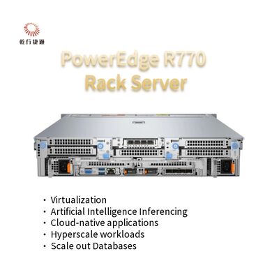 PowerEdge R770 2U دو سوکت سرور قفسه ای پردازنده های Intel Xeon 6