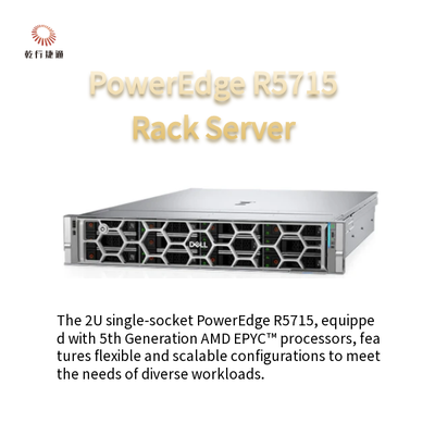 سرور ذخیره‌سازی رک PowerEdge R5715 با ابعاد 2 یونیت، پلتفرم تک سوکتی با پردازنده AMD EPYC نسل پنجم
